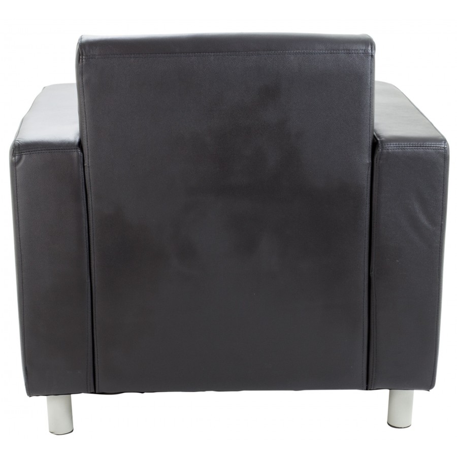 Iceberg Black Leather Reception Armchair